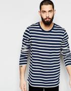 Only & Sons Lightweight Stripe Sweatshirt - Navy