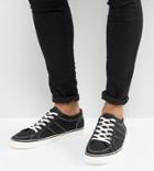 Asos Wide Fit Sneakers In Black Canvas - Black