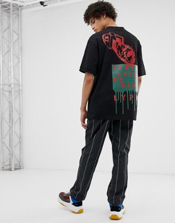 Lyph Oversized T-shirt With Back Print In Black - Black