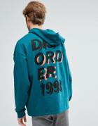 Asos Oversized Hoodie With Text Back Print - Green