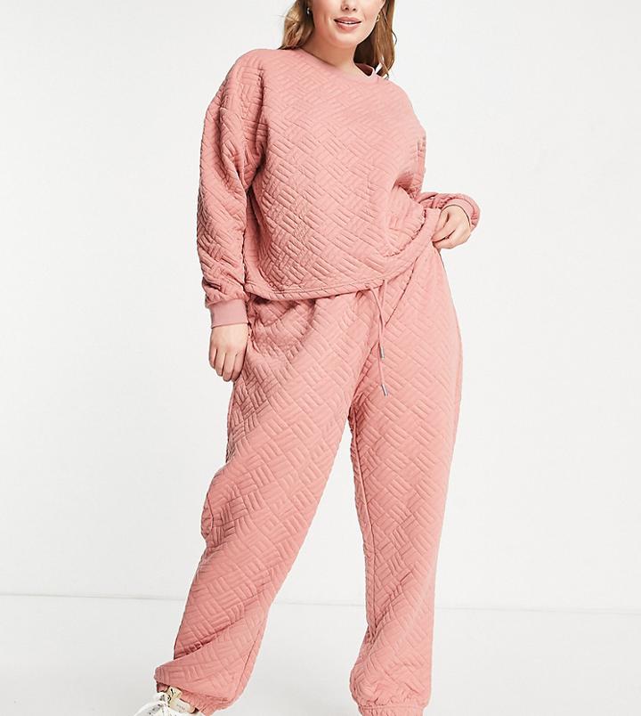 Only Plus High Waist Sweatpants In Pink
