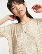Urban Threads T-shirt Dress In Neutral Animal Print