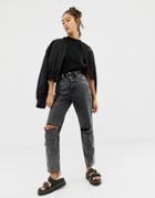 Cheap Monday Donna Slash Mom Jean With Recycled & Organic Cotton - Black