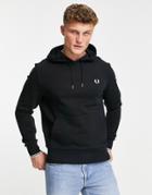 Fred Perry Tipped Overhead Hoodie In Black