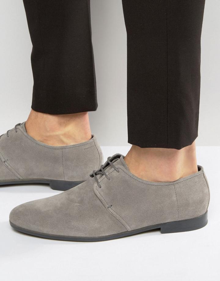Hugo By Hugo Boss Paris Suede Derby Shoes - Gray