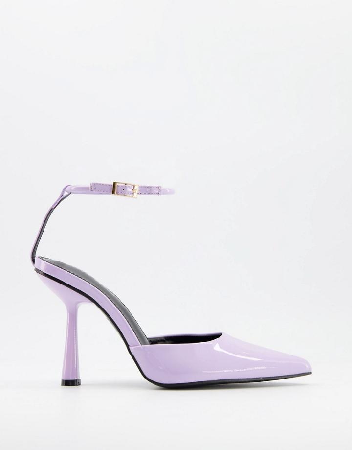 Public Desire Decision Heeled Shoes With Anklet In Lilac-purple
