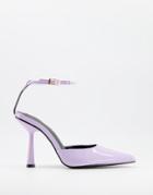 Public Desire Decision Heeled Shoes With Anklet In Lilac-purple