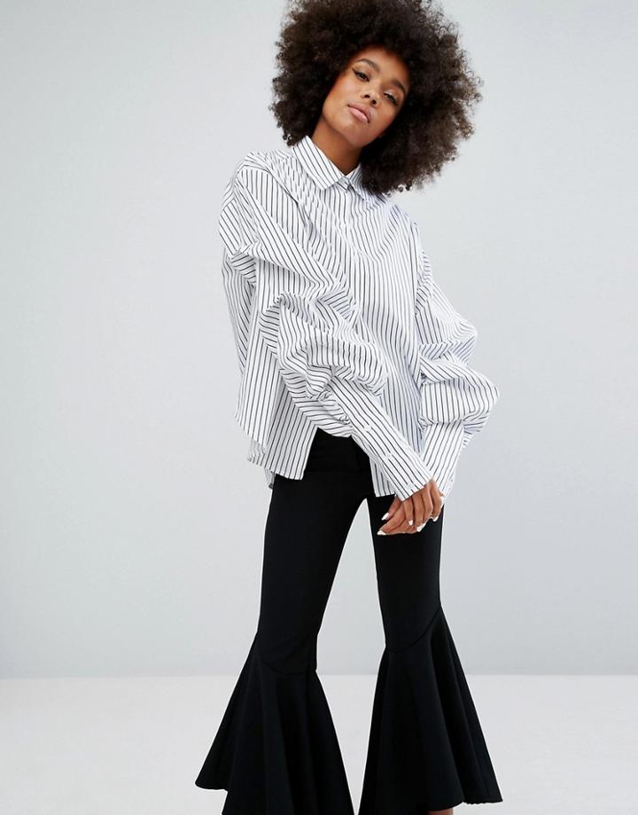 Style Mafia Stripe Open Shirt - Multi