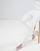 Weekday Sunday Relaxed Tapered Stretch White Tapered Jeans