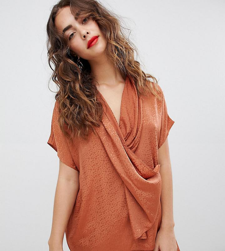 Mango Wrap Front Soft Blouse