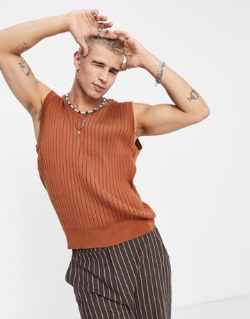 Devil's Advocate Oversized Ribbed Vest-green