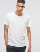 Selected Homme Melange T-shirt With Raw Edge - Off White