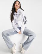 Hollister Logo Sleeve Tie-dye Hoodie In Lilac-blue