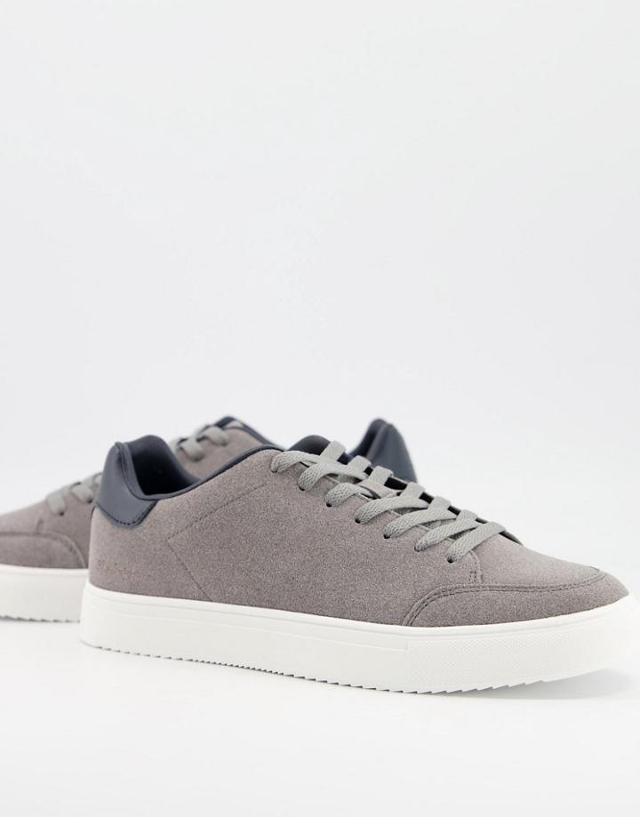 Ben Sherman Flatform Sneakers In Gray With Back Tab-grey
