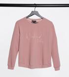 New Look Maternity Lounge Set Weekend Vibes Slogan Sweatshirt In Pink