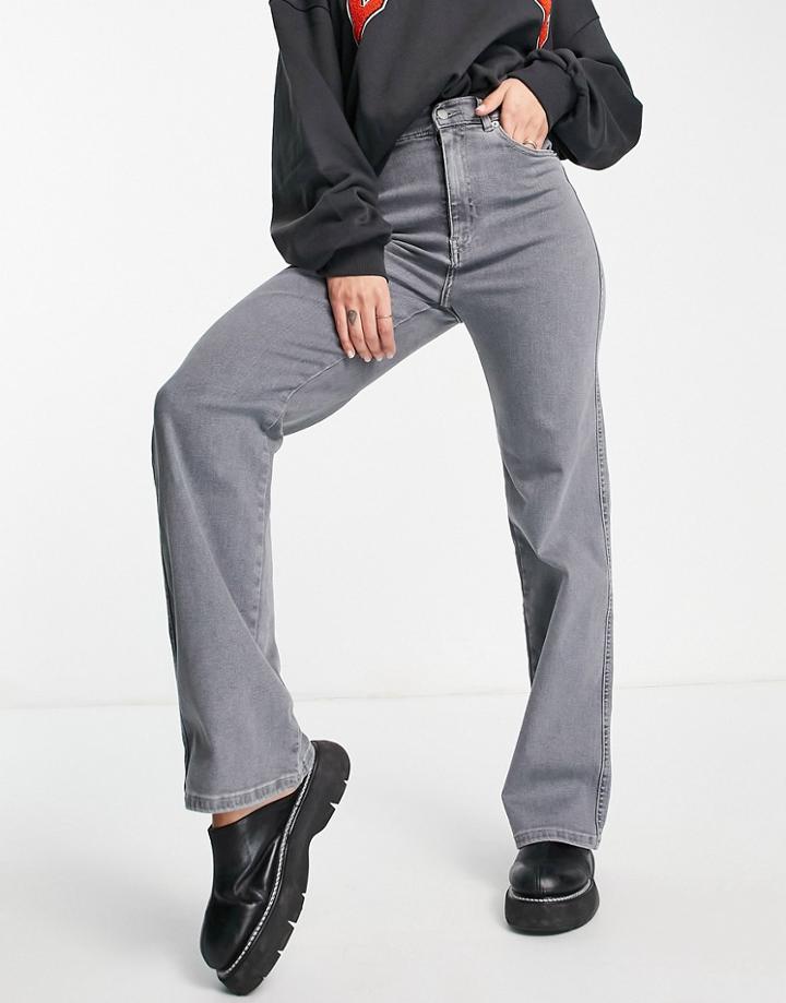 Dr Denim Moxy Sky High Straight Leg Jeans In Gray