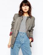 Asos Jacket In Wax And Heritage Detail - Light Gray
