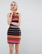 Asos Mini Dress With Scoop Back In Stripe - Multi