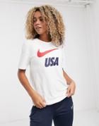 Nike Soccer Usa T-shirt In White