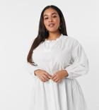 Verona Curve Relaxed Smock Top In White Poplin