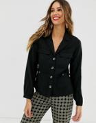 & Other Stories Button Through Utility Blouse In Black - Black