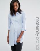 Isabella Oliver 3/4 Sleeve Waisted Shirt - Blue
