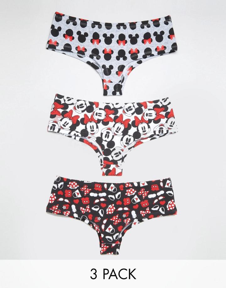 Asos Mickey Mouse 3 Pack Cheeky Pants - Multi