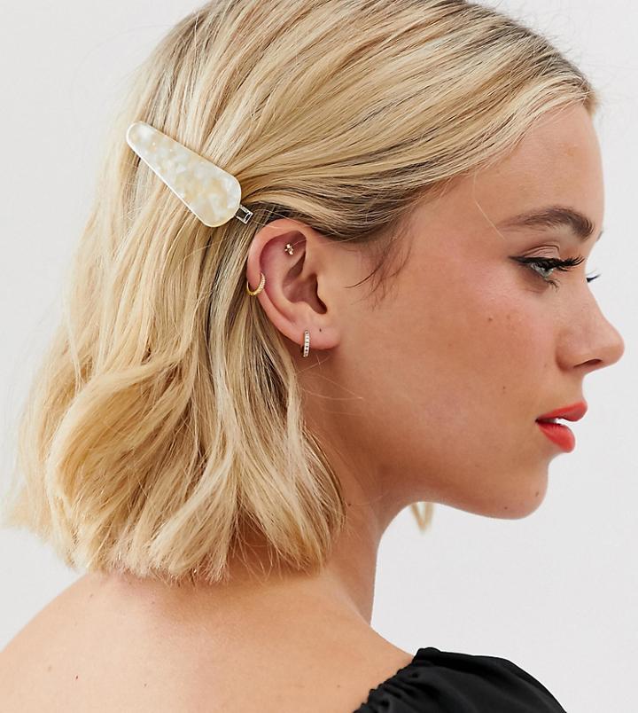 Glamorous Exclusive Faux Mother Of Pearl Hair Clip-cream