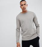 Asos Design Tall Sweatshirt In Overdyed Beige Marl - Beige