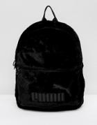 Puma Faux Fur Backpack In Black - Black