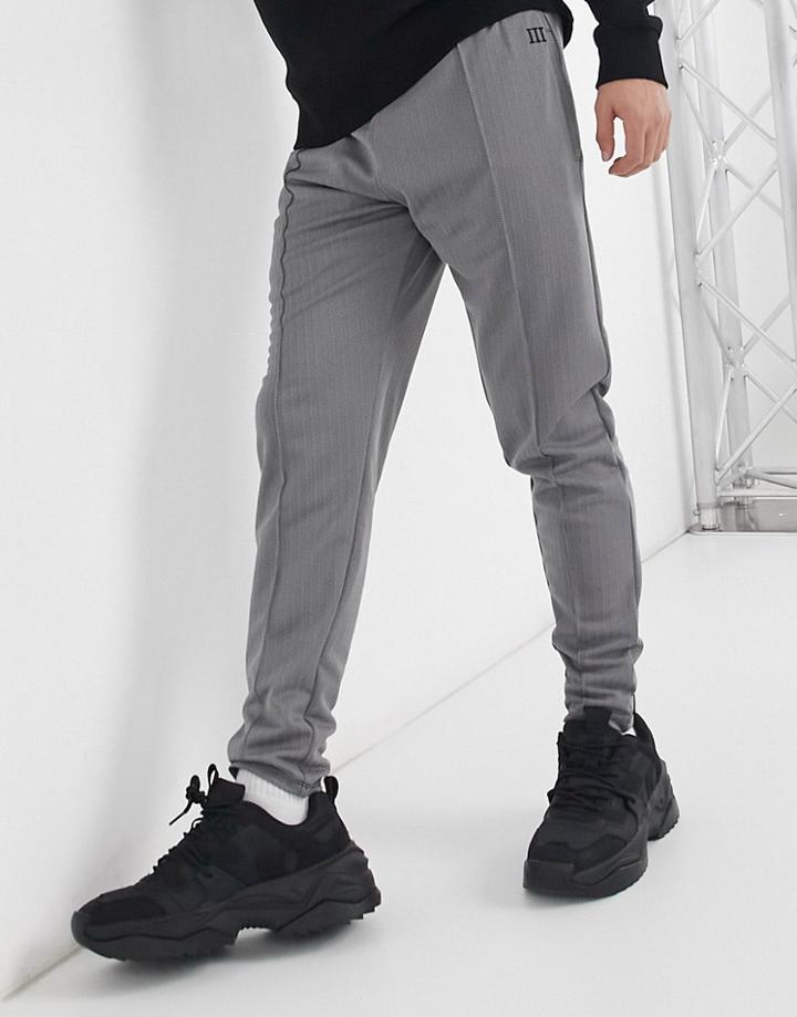 River Island Herringbone Sweatpants In Black