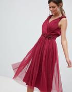 Little Mistress V Neck Prom Dress - Red