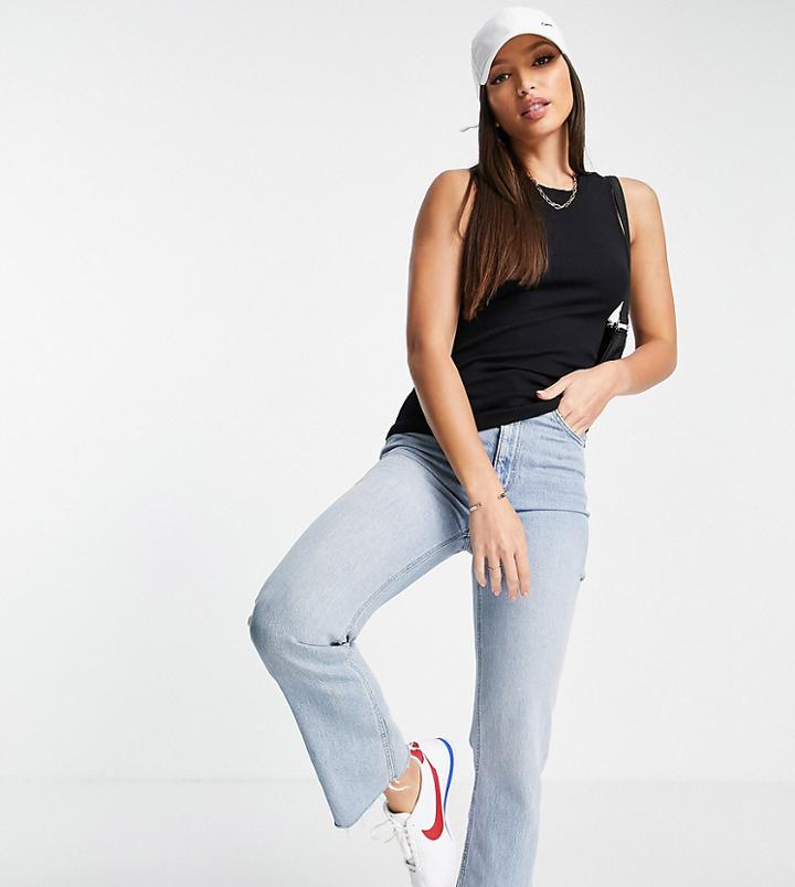 Vero Moda Tall Ribbed Tank In Black