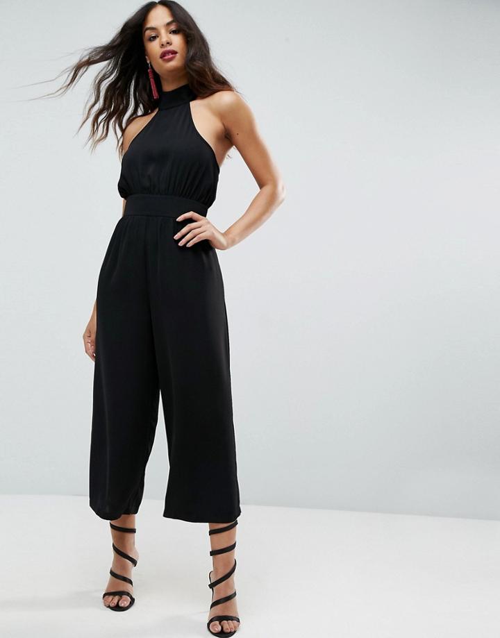 Asos Jumpsuit With High Neck And Buckle - Black