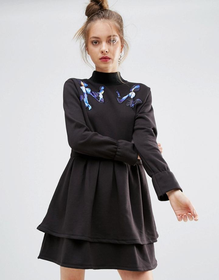 Ziztar Night Flower Dress - Black