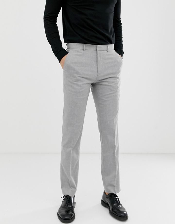 Burton Menswear Smart Pants With Light Gray Stripe - Gray