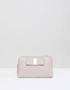 Ted Baker Leather Bow Mini Makeup Bag - Gray
