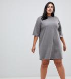 Asos Design Curve Super Soft Oversized T-shirt Dress - Gray