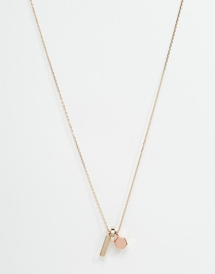 Orelia Geo Nugget Ditsy Necklace - Multi