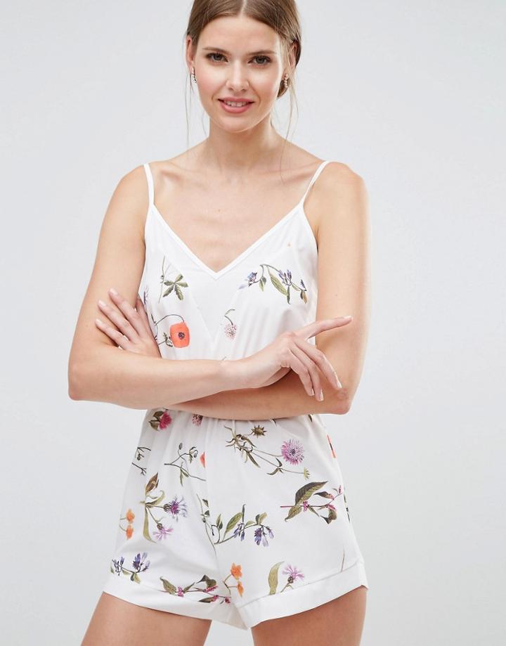 Oh My Love Panel Edge Elasticated Romper - Multi