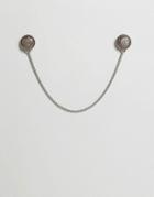 Designb London Glitter Collar Tips & Chain In Silver - Silver
