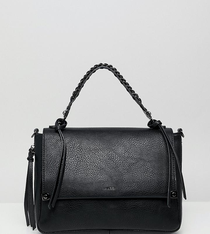 Aldo Bignomia Black Cross Body Bag With Gunmetal Hardware - Black