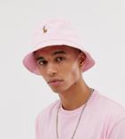 Polo Ralph Lauren Exclusive To Asos Multi Player Logo Bucket Hat In Light Pink
