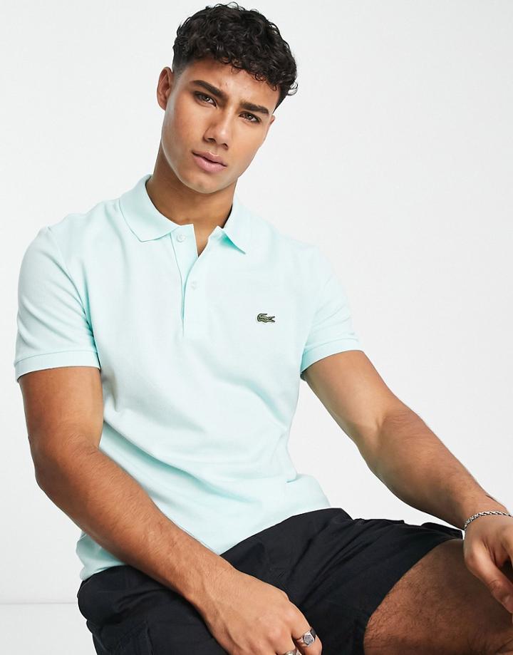 Lacoste Slim Fit Pique Polo In Mint Green