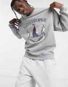 Asos Design Oversized Sweatshirt With Vintage City Front Print-grey