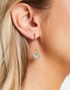 Tommy Hilfiger Heart Charm Drop Earrings In Rose Gold