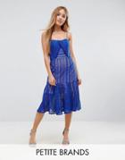 Jarlo Petite Cami Strap Lace Midi Dress - Blue