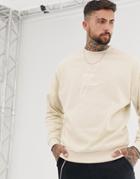 Asos Design Oversized Sweatshirt In Beige With Dark Future Logo - Black