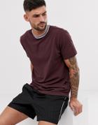 River Island T-shirt In Red With Taping