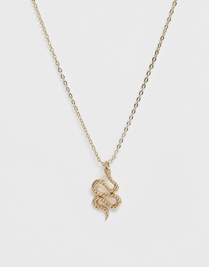 Pieces Snake Pendant Necklace - Gold